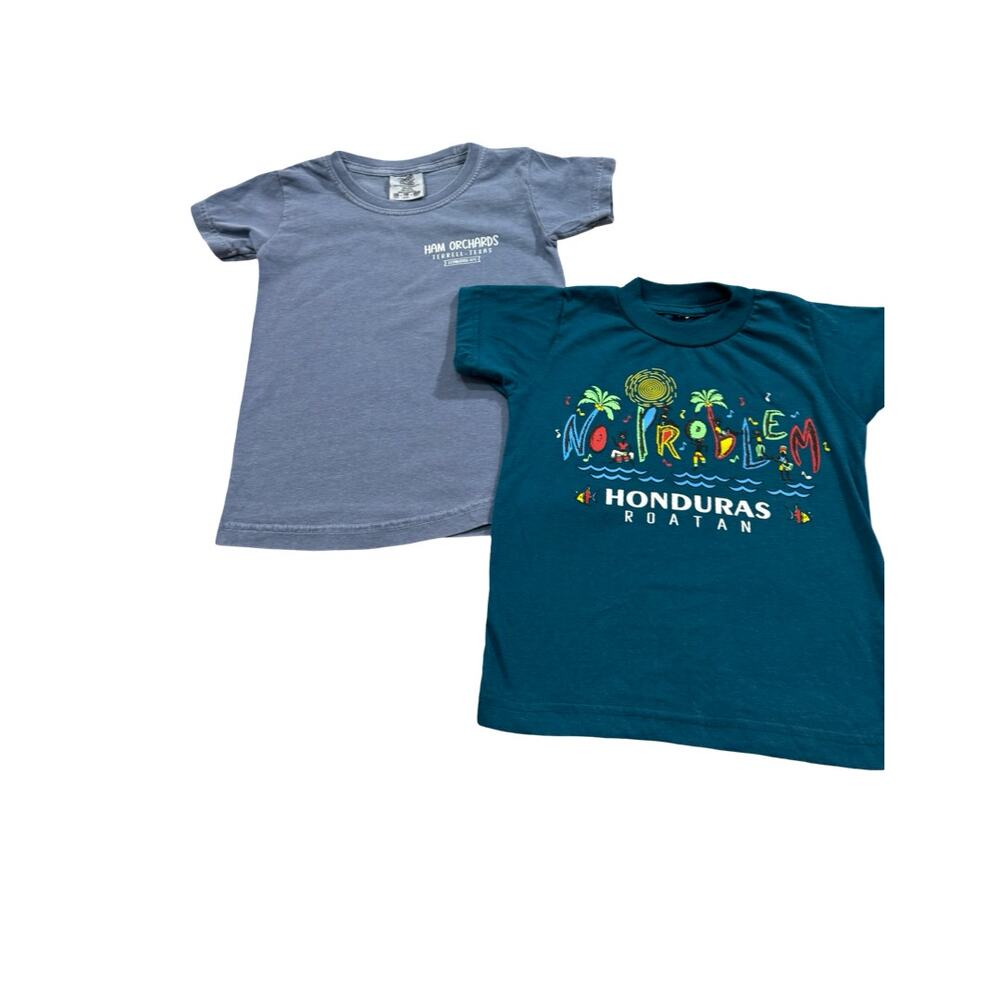 Kids Graphic T Shirt Lot 2 Ham Orchards Terrell Texas Roatan Honduras